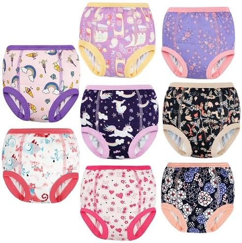 MooMoo Baby 8 Packs Potty Training Pants Cotton Absorbent Training Underwear for Toddler Boy and Girls 2T-9T - Image 6