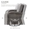 Belord Patio Furniture Swivel Glider PE Wicker Chairs, Outdoor Swivel Rocker Seating with Cushions for Porch Deck Balcony, Brown/Gray #2