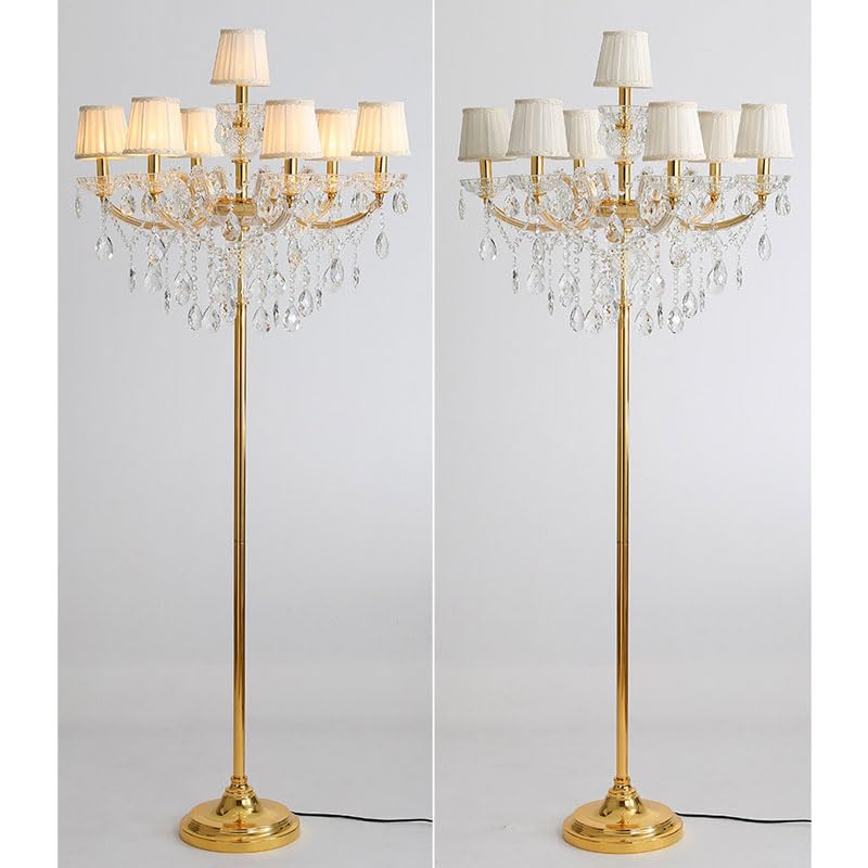 Europejska kryształowa lampa podłogowa, 7 świateł lampa stojąca w gospodarstwie, elegancka kryształowa lampa podłogowa do biura, czytelni, sypialni