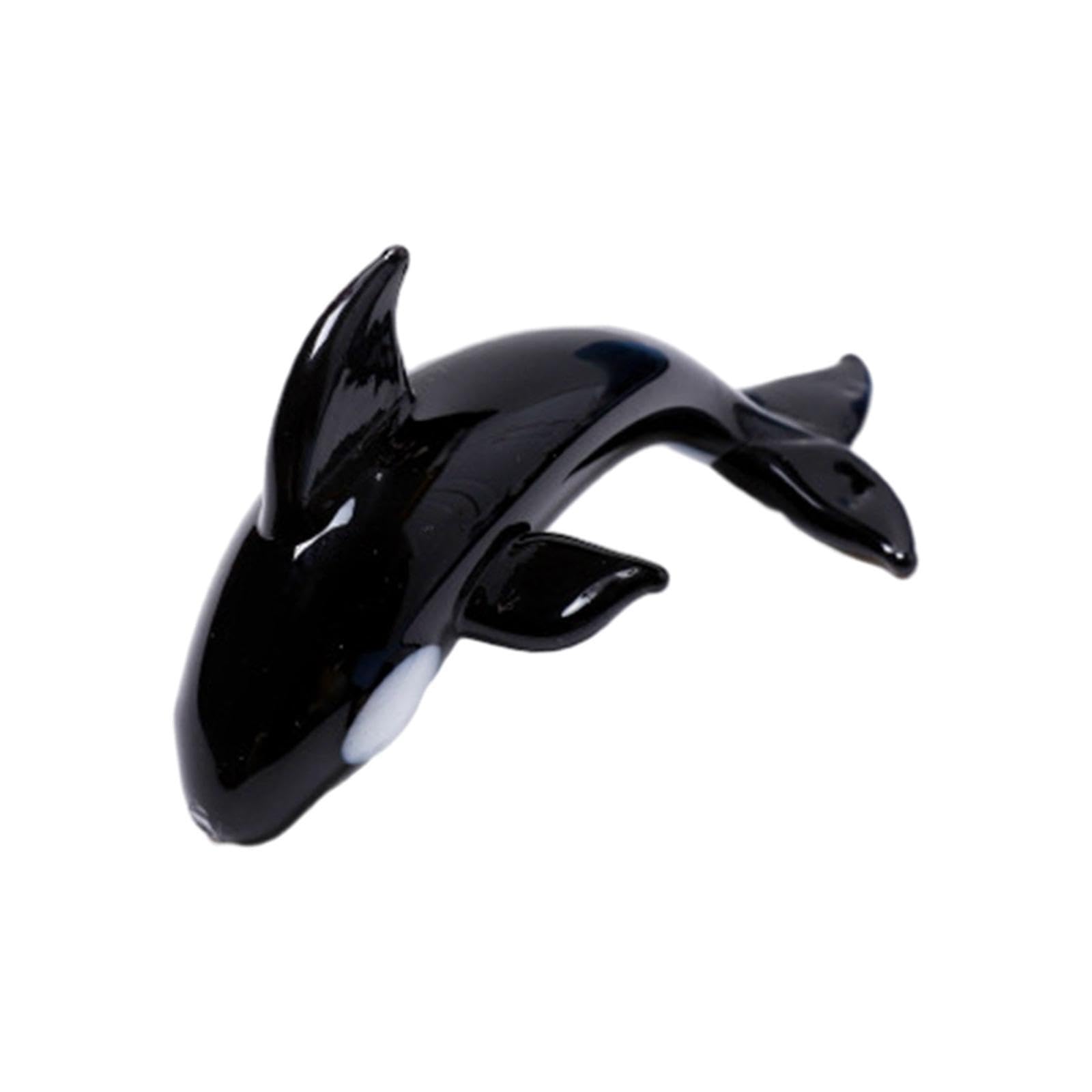 Pixzcsa Delicate Glass Whale Figurine Artistic Animal Statue For Desktop Display Glass Animal Figurine Table Ornament Is Crafted By Professional Workman Table, Style B