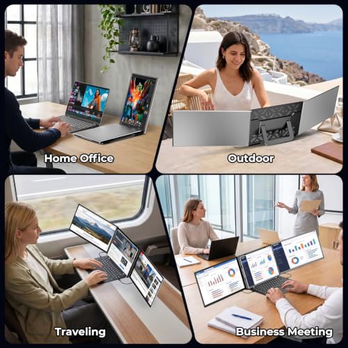 Image of 16 inch Laptop Screen Extender, 1200P FHD Ultra-Slim Triple Portable Monitor