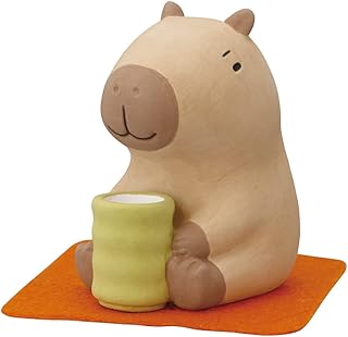 Stone Diffuser Tea-Drinking Animals [ Designed in Japan] Non Electric Passive Diffuser for Essential Oil and Aromatherapy (Ceramic/Clay) (Tea-Drinking Capybara)