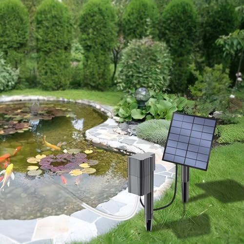 Kit burbujeador de aire para acuario y estanques con panel solar de 7V 4