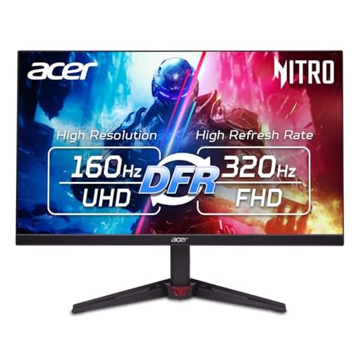 acer Nitro 27” 4K UHD 3840 x 2160 Gaming IPS Monitor | AMD FreeSync Premium | Up to 160Hz Refresh Rate with DFR to FHD 320Hz| Up to 0.5ms | 1 x Display Port 1.4 & 2 x HDMI 2.1 Ports | VG270K V4bmiipx