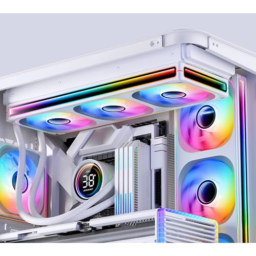 Image of JONSBO ZB-360WR (Reverse) PC Case Fan, Reverse Blade Silent Computer Fan with Axis & 4-Sides Infinity Mirror, All-in-One, Single Frame Unit with 3x120mm ARGB Fans, PWM 1800RPM, 28MM Thick,White