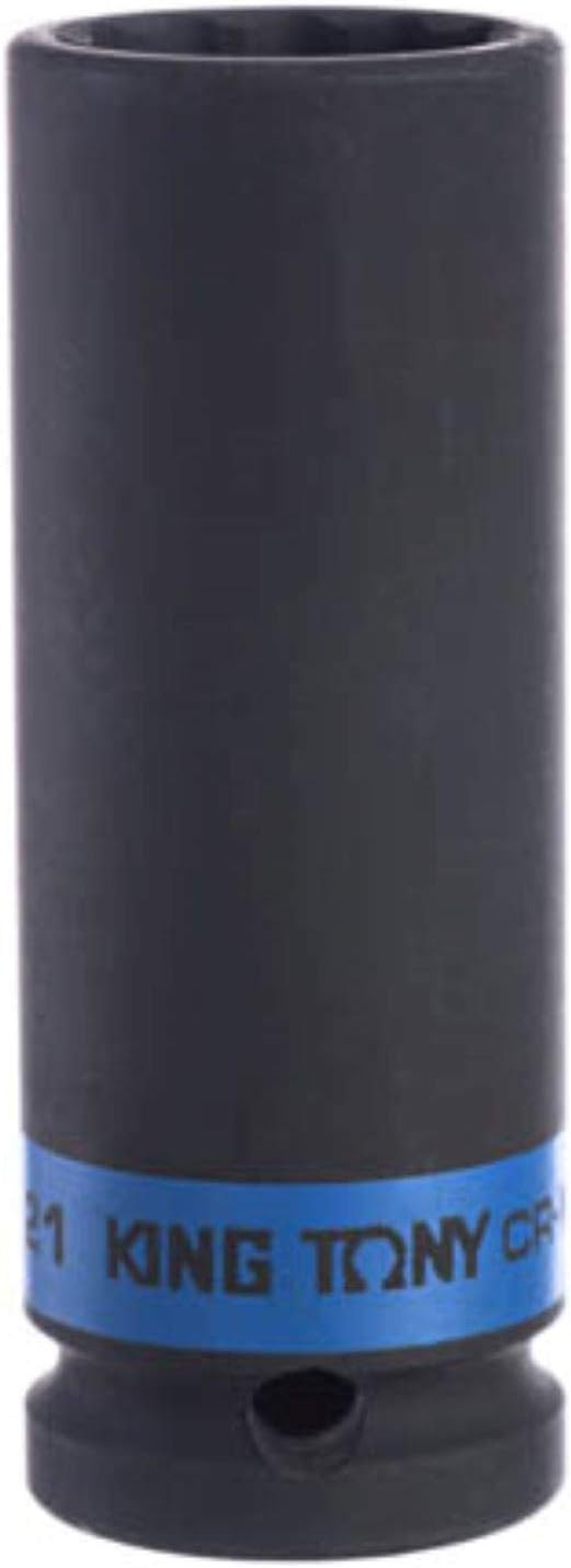 King Tony 443021M 12 Point Drive Deep Impact Socket, 21 mm, 1/2-inch, Black