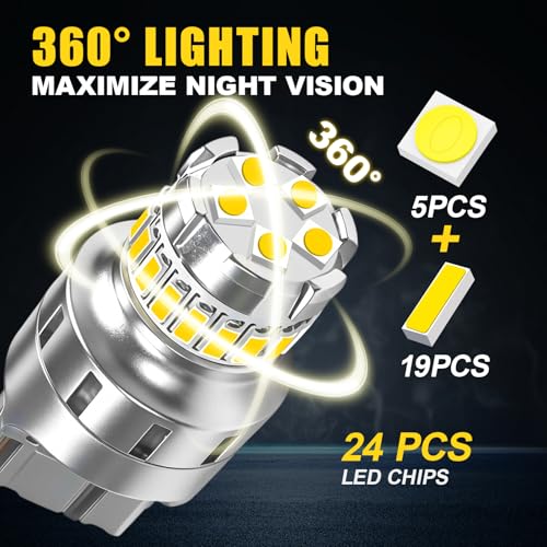OVVOFPP 7443 Ampoule Led Pour Feu De Recul, Blanc 6000 K, 3000 Lm, 500% Plus Lumineuse Ampoule Led T20 W21w Pour Feu De Recul, Feu ArrièRe, Feu Stop, Clignotant, Feu De Position, Feux De Jour, 2 Pcs – vue 7