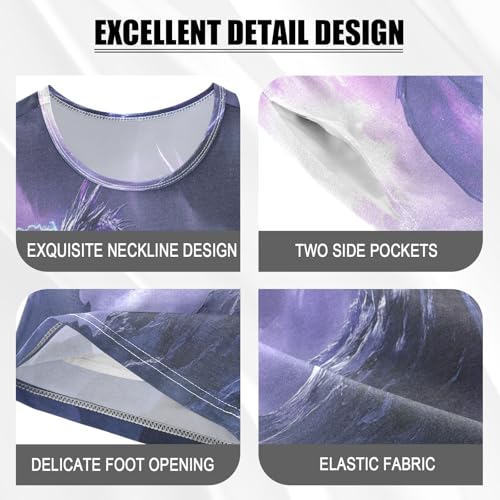 ALAZA Dragon Standing Mountain Pajamas Set Short Sleeve Cotton Sleepwear Summer Pjs 2 Piece 5-14Y4