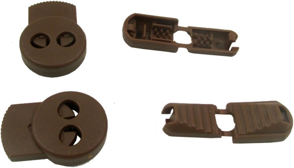 Gnews Unisex-adult 1 Set of Pump Laces Lock Cord Shoelace Stopper Rope Clamp Buckle Type C Brown