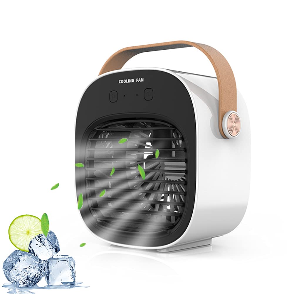 Evaporative Air Cooler Portable Air Conditioner USB Rechargeable Air Cooling Fan with 3 Speeds Cordless Desktop Air Conditioner Fan for Home Office Camping