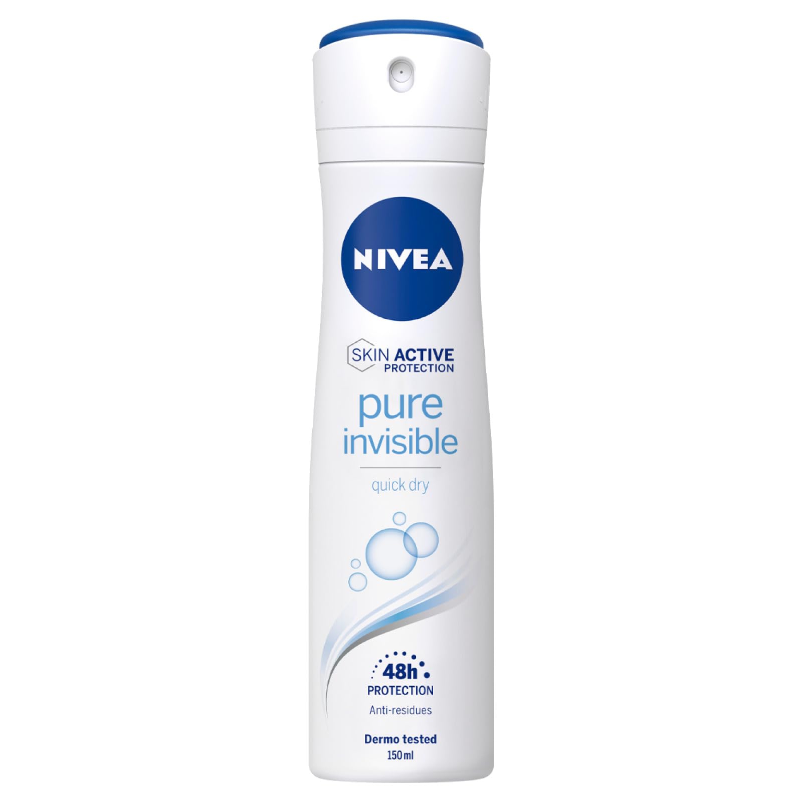 Nivea Pure Invisible Original Lufterfrischer-Spray, Antitranspirant, 48 Stunden, Schutz für frische und freie Haut, hinterlässt keine Rückstände, 8 Flaschen à 150 ml