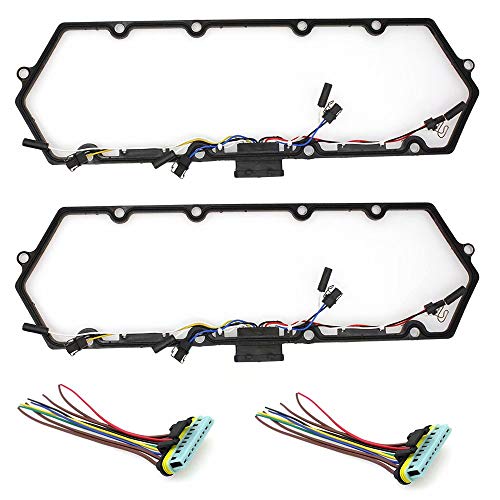 Paddsun Diesel Valve Cover Gasket with Injector &Glow Plug Harness for Ford 7.3L V8 Fast