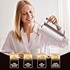 KICHLY French Press Coffee Maker, 1 Litre (8 Cups) Double Wall Stainless Steel Cafetiere, Silver – Insulated Coffee Press (Pack of 1)