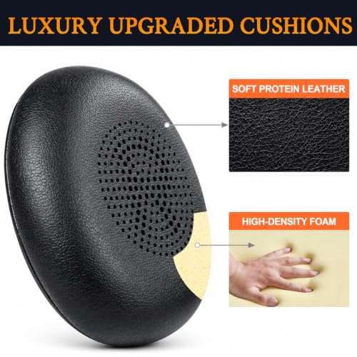 Image of Mizi Replacement Ear Pads Compatible with Jabra Evolve2 65 (65MS /65UC), Evolve2 40 (40MS /40UC USB) & Elite 45h On-Ear Headset, Soft Protein Leather Ear Cushions with High-Density Memory Foam, Black