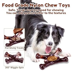 Dog Chew Toys for Aggressive Chewers, Heavy Duty Dog Toy, Real Bacon Flavored, Dog Toys for Aggressive Chewers, Dog Toys for Medium Large Dogs, Tough Dog Toys to Keep Them Busy