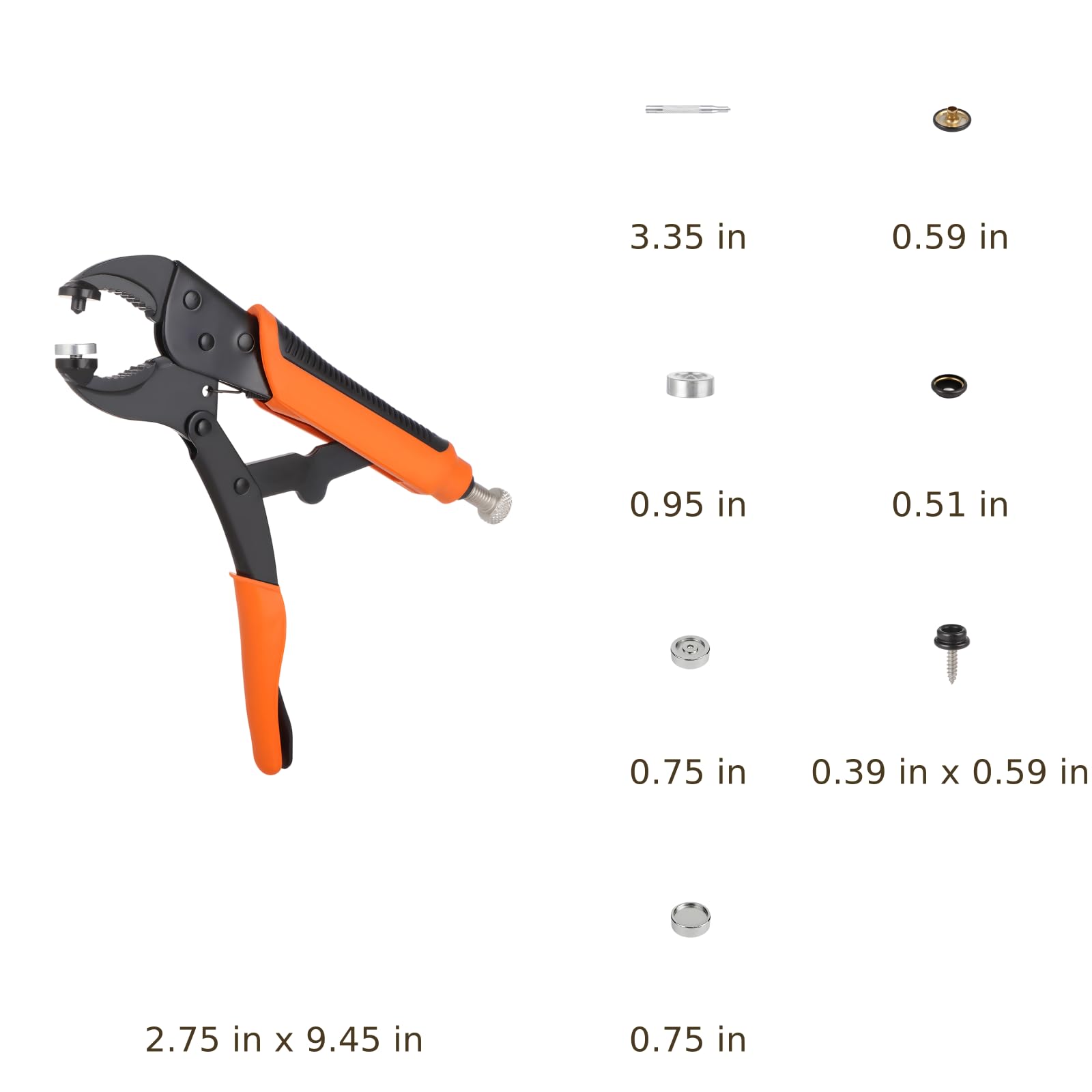 Snap-Fastener-Werkzeugset für Metall-Druckknöpfe, Druckknopfzange zum Montieren und Ersetzen, für Leder, Boots-Canvas, Teppich, Planen, Abdeckungen und Möbel
