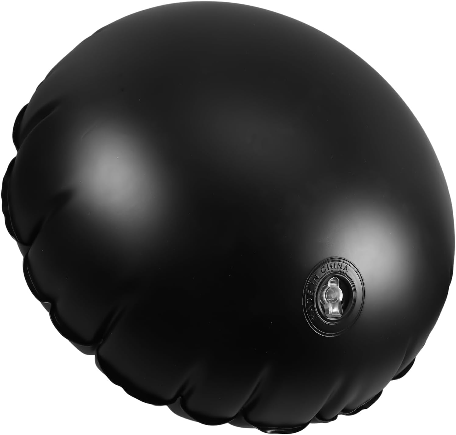 FRCOLOR Inflatable Travel Pillow Round Sleeping Cushion Portable Airplane Pillow Black Thickened Matte Blow-up Neck Support for Outdoor Camping and Car Use