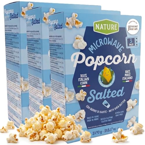 Grocer Planet - Italian Salted Microwave Popcorn Kernels (90g Pack of 9)