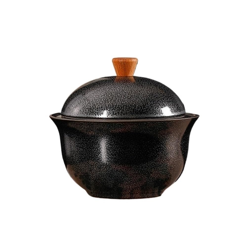 Desk Decor Ashtray Ceramic Material Round Solid Color for Hotel Living Room Desktop Office(Black)
