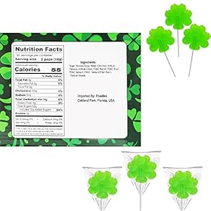 St. Patrick's Day 25 Green Shamrock Lollipops, Clover Candy Suckers, Party Favor, Individually Wrapped (25-Pack) St Patricks Day 25 Green Shamrock Lollipops Clover Candy Suckers Party Favor Individually Wrapped 25 Pack