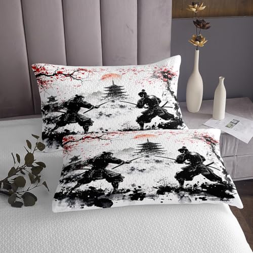 Jeté de lit samouraï japonais matelassé et thermorégulateur