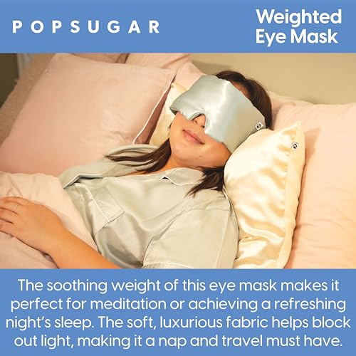 POPSUGAR Weighted Sleep Eye Mask, Light-Blocking and Silk Eye Mask for Adults and Women, Best for Sleeping and Travel, Comfortable Contoured Design - Image 7