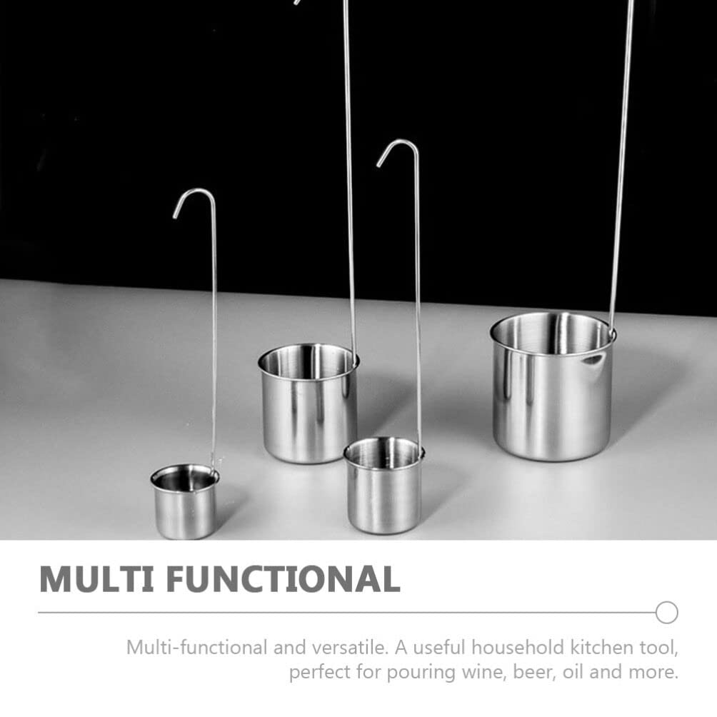 Veemoon Imbuto da Cucina Multifunzionale con Mestolo per Vino in Acciaio Inox 50ml e 100ml e Mestolo per Olio Facile da Usare, 50ml e 100ml, per Gadget da Cucina
