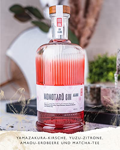 Momotarō Gin Akainu mit japanischen Botanicals: Yamazakura Kirsche, Erdbeere, Yuzu, 42% vol. (1 x 0.5 l) Vegan - Ideal… – Bild 3