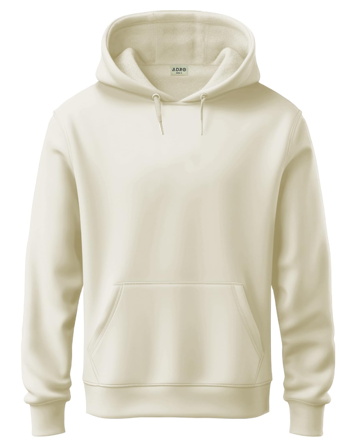 adro Hoodies for Men | Men's Solid Beige Cotton Hooded Sweatshirt| H20-M-PLN-WS-XL-picture-15