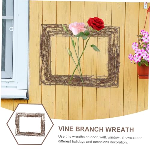 Base de couronne rotin naturel 2 pieces cadre rigide pour composition florale - 5