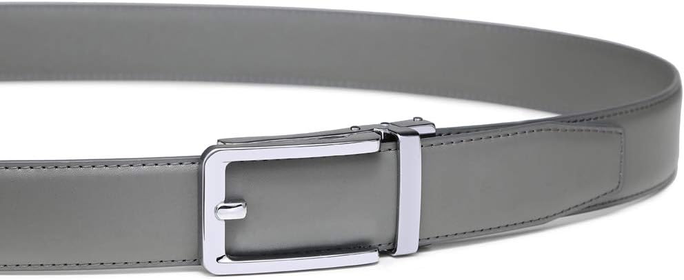 Founders & C Men's Leather Ratchet Comfort Click Belt Dress with Slide Buckle -Adjustable Trim to Fit - Image 4