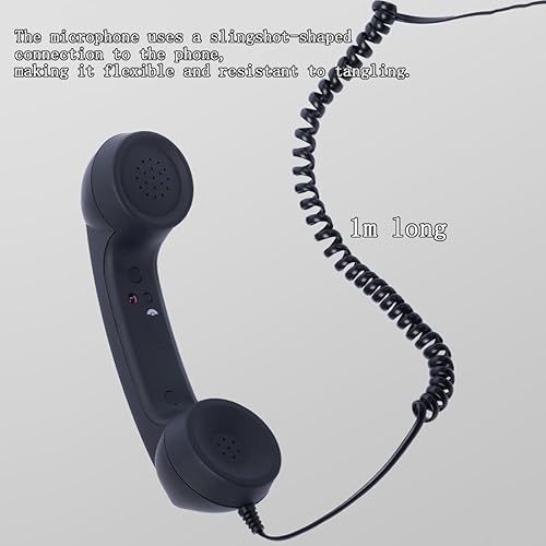 Miniatura 6 de Retro Phone Handset, Cell Phone Receiver with Microphone & Speaker, Vintage Old School Telephone Handset for Mobile Phone Tablet Laptop, 90s Style