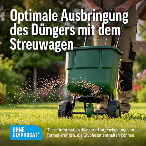 Roundup Rasen-Unkrautfrei Rasendünger, 9 kg für 450 m² - 2in1, Unkrautvernichter plus Dünger mit 100 Tage Langzeitwirkung