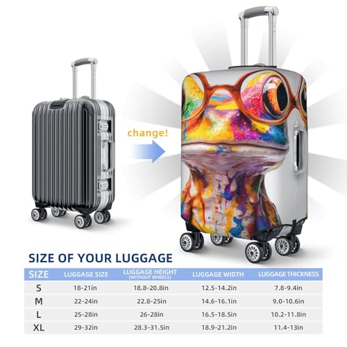 Frog With Glasses Elastic Travel Luggage Covers Dustproof Scratch-Resistant Suitcase Protector Fit 22-24 Inch4