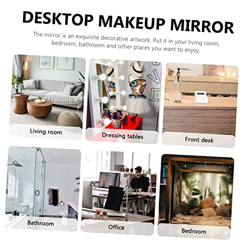 Espejo de maquillaje elegante estilo europeo con base estable miniatura 5