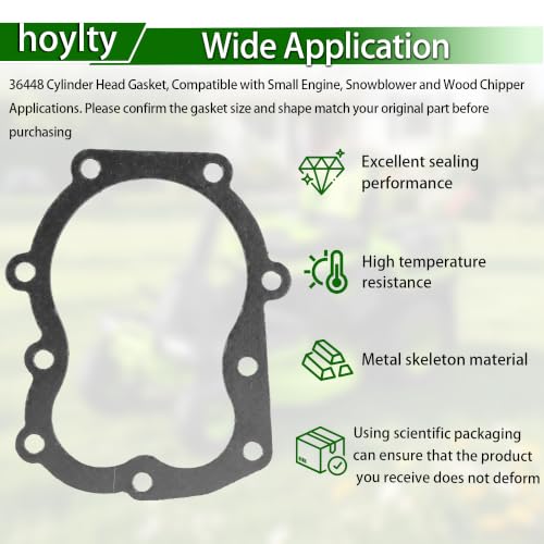Image of Cylinder Head Gaskets Compatible with Tecumseh 36448 (2 Pack) | Fits HM HMSK LH318 TVM195 TVXL195 Engine Models