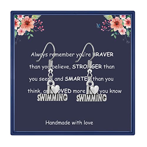 Swimming Earrings Gifts Swimming Lover Gifts Swim Team Gifts Swim Coach Jewelry Gifts (Swimming Earrings)