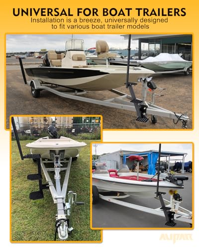Aupar Heavy-Duty Boat Trailer Steps with Handle, Easy Installation,Universal Fits for Trailers Tongue Step - Thumbnail 7