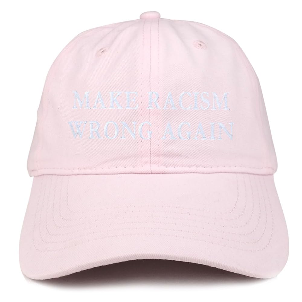Trendy Apparel Shop Make Racism Wrong Again Embroidered Soft Crown 100% Brushed Cotton Cap