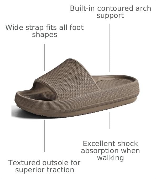 Image of Unisex Arch Support Shower Shoes with Drain Holes Slides
