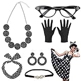rockabilly kleid damen fasching 💕【Stil der 1950er Jahre】Die perfekten Yuragim 50er Jahre Vintage Accessoires machen Ihre Kleidung perfekter. Mit diesen 50er Jahren können Sie den femininen und modischen Stil der 1950er Jahre perfekt wiederherstellen und Das Neon Partyzubehör Set macht Sie mit Sicherheit zur meistgesehenen Person auf der Karneval Party.