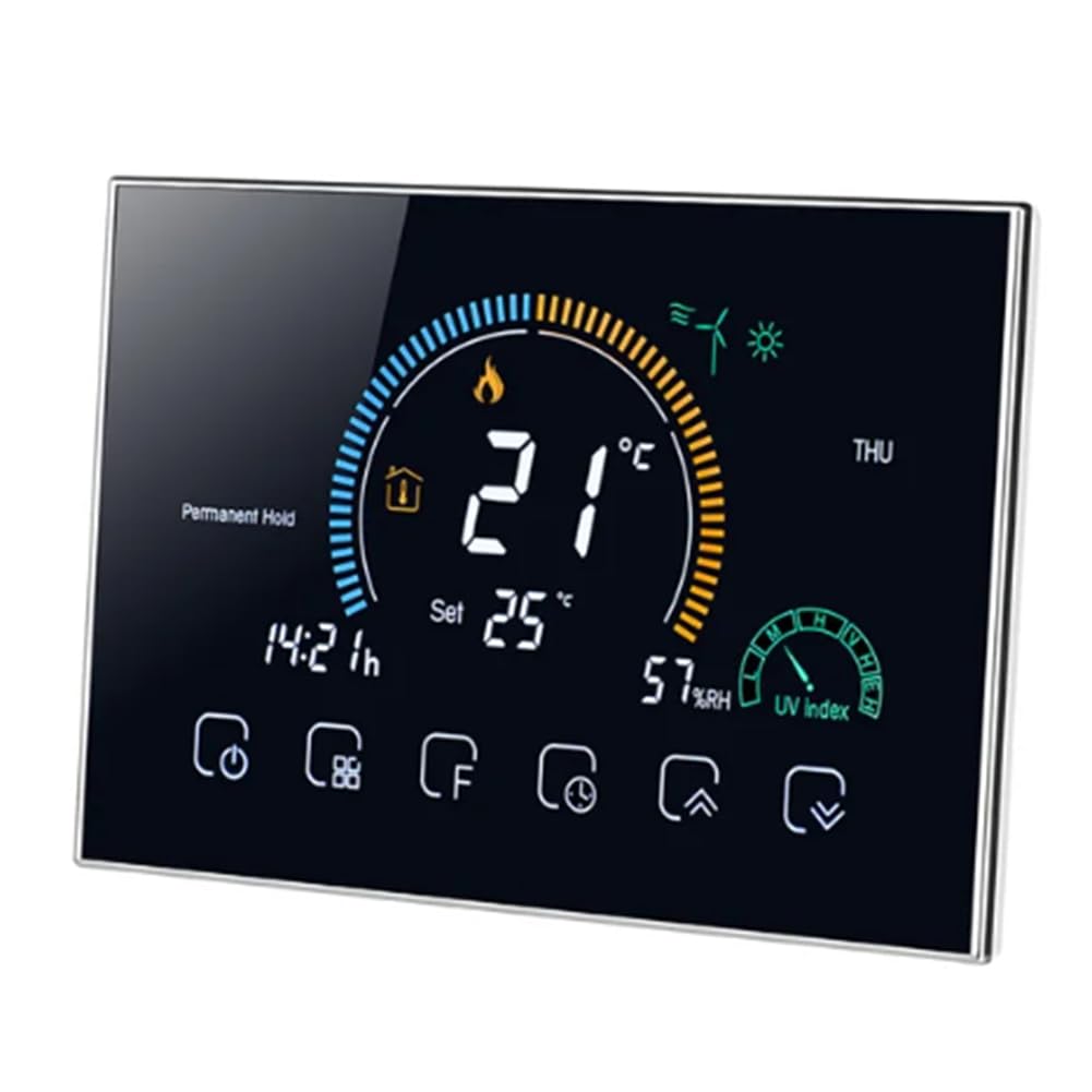 Ximie Black Smart Tuya Voice Control Smart Programmable Thermostat App Control Lcd Water/Gas Boiler Heating Wifi Easy Install Easy To Use