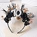 PartyforU Black 70th Birthday Headband for Women - Dark Happy 70th Birthday Hairband Gift for Mom Grandma 70 Years Old Party Decoration Photo Shoot