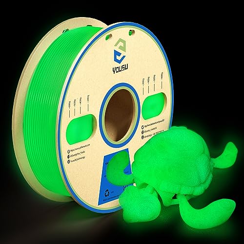 Image of YOUSU Glow in The Dark Light Green PLA Filament 1.75mm, Luminous PLA 3D Printer Filament, Dimensional Accuracy + /- 0.03mm, 1kg(2.2lbs) Spool, Fit for Most 3D Printer