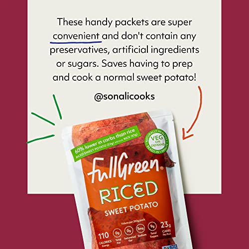 New: Fullgreen Sweet Potato Rice, Delicious Sweet Potato Low Carb Rice Alternative, All Non-Gmo Vegetables - Case Of 6X Pouches (7.05Oz/Pouch) Exclusive Take Home Case - Made In The Usa #TOP1