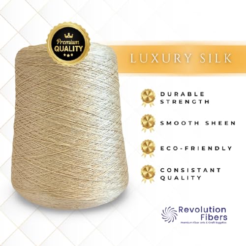 Revolution Fibers Mulberry Silk Yarn | Lace Weight 6 Ply 1lb Cone | Undyed Natural Silk for Knitting, Weaving, Crocheting, Dyeing, and Embroidery by Revolution Fibers - Used condition - Image 2