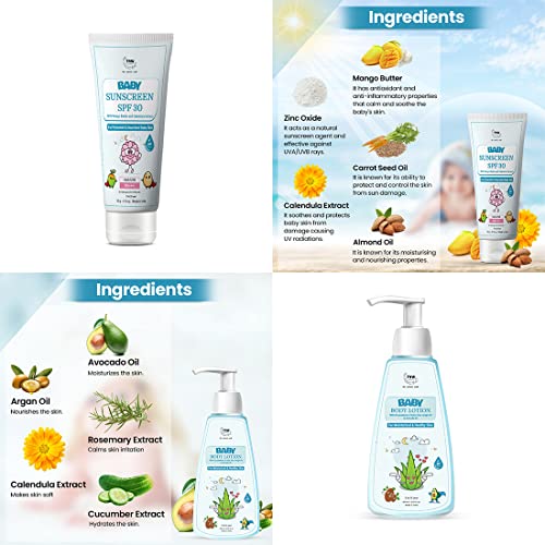 Image of TNW- The Natural Wash Baby Body Lotion & Baby Sunscreen SPF30 | for Nourished, Soft & Sun Protected Skin | Toxin Free Products