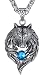Aoiy Men's Stainless Steel Tribal Wolf Biker Pendant Necklace, 24" Link Chain