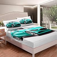 Set di biancheria da letto con stampa leopardata, ghepardo, adulti, giovani, animali selvatici 3D, set di lenzuola di lusso leopardo verde tropicale foglie copriletto, per camera singola