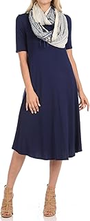 Women's Mock Neck Trapeze Midi Dress - Buy now